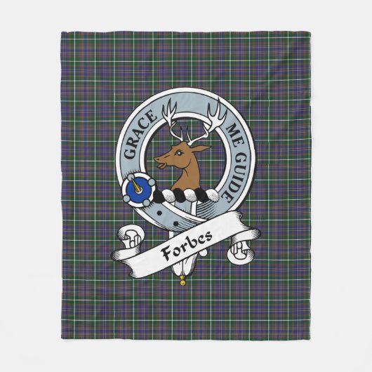 Forbes of Druinnor Clan Badge Tartan Pset Fleece Deken (Voorkant)