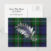 Forbes Plaid & Fern Save the Date Briefkaart (Voorkant / Achterkant)