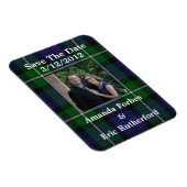 Forbes Plaid Foto Save the Date Magnet Magneet (Rechterzijde)