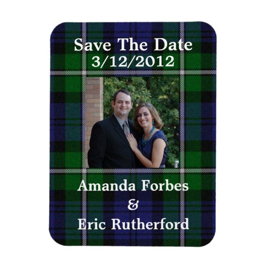 Forbes Plaid Foto Save the Date Magnet Magneet (Verticaal)