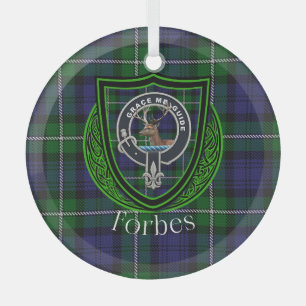 Forbes Schotse Clan Tartan & Crest Glas Ornament