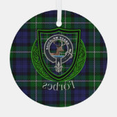 Forbes Schotse Clan Tartan & Crest Glas Ornament (Achterkant)