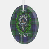 Forbes Schotse Clan Tartan & Crest Glas Ornament (Voorkant links)