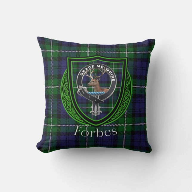 Forbes Schotse Clan Tartan & Crest Kussen (Voorkant)