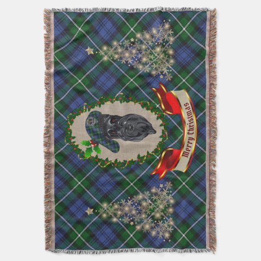 Forbes Scottie Dog Kerstmis Throw Blanket Deken (Voorkant Verticaal)