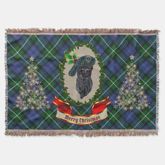 Forbes Scottie Dog Kerstmis Throw Blanket Deken (Voorkant)