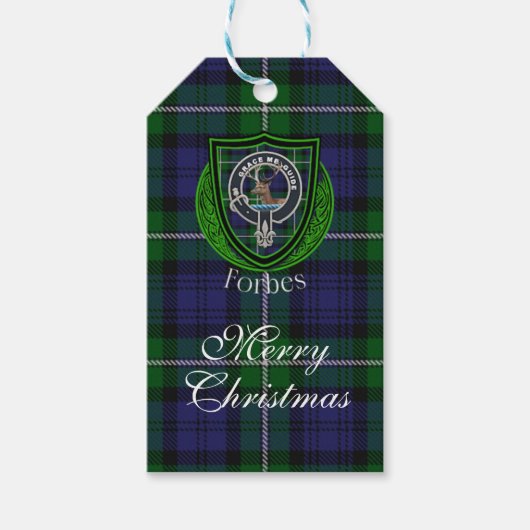 Forbes Scottish Clan Tartan & Crest Cadeaulabel (Voorkant)