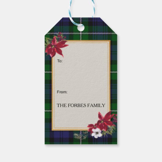 Forbes Scottish Clan Tartan & Crest Cadeaulabel (Achterkant)