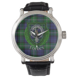 Forbes Scottish Clan Tartan & Crest Horloge