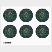 Forbes Scottish Clan Tartan & Crest Ronde Sticker (Vel)