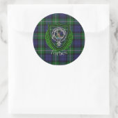 Forbes Scottish Clan Tartan & Crest Ronde Sticker (Tas)