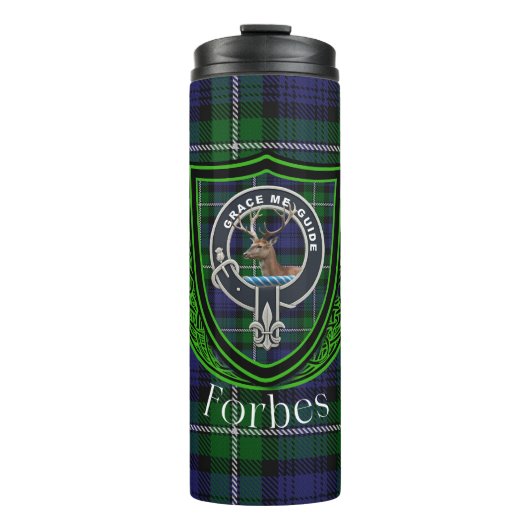 Forbes Scottish Clan Tartan & Crest Thermosbeker (Voorkant)