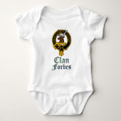 Forbes scottish crest and tartan clan name romper (Voorkant)