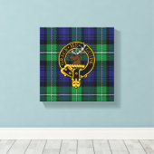 Forbes Scottish Crest en Tartan Canvas print (Insitu (Houten vloer))