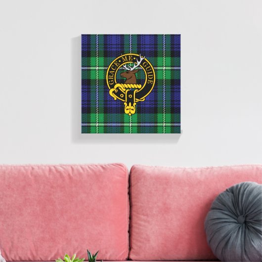 Forbes Scottish Crest en Tartan Canvas print (Insitu (Woonkamer))