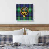 Forbes Scottish Crest en Tartan Canvas print (Insitu (Slaapkamer))