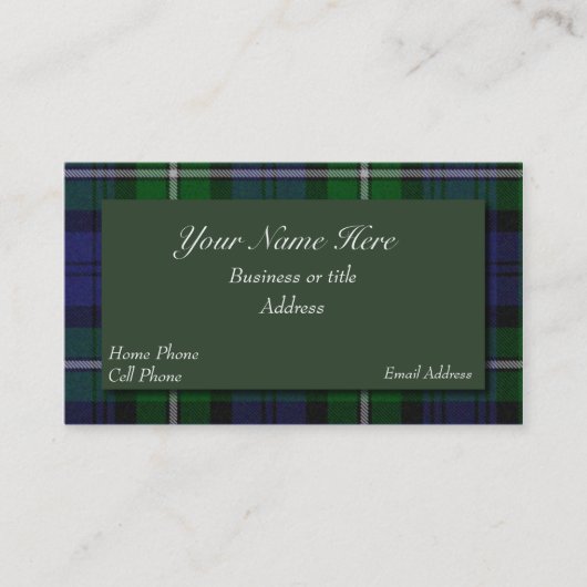 Forbes Scottish Tartan Pset Visitekaartje (Voorkant)