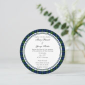 Forbes Scottish Wedding Round Invitation Kaart (Staand voorkant)
