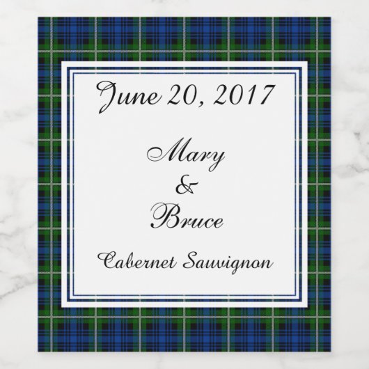 Forbes Scottish Wedding Wine Label Wijn Etiket (Enkel label)