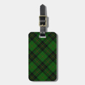 Forbes tartan green black plaid bagagelabel (Voorkant verticaal)