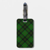 Forbes tartan green black plaid bagagelabel (Achterkant verticaal)
