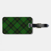 Forbes tartan green black plaid bagagelabel (Achterkant horizontaal)