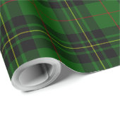 Forbes tartan green black plaid cadeaupapier (Rol Hoek)