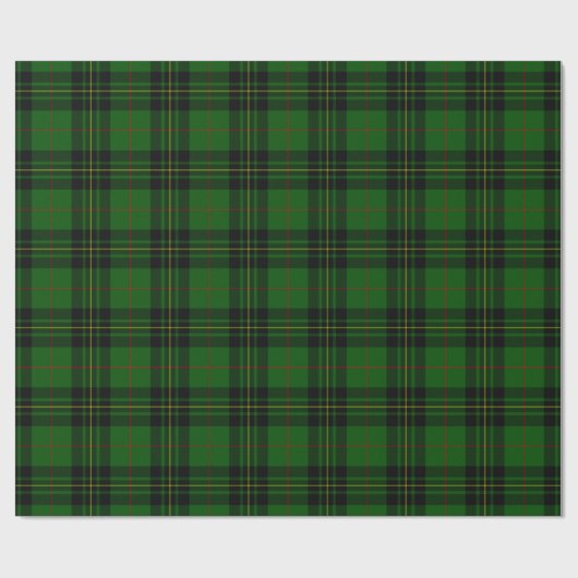 Forbes tartan green black plaid cadeaupapier (Vlak)