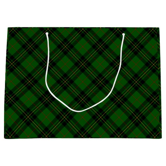 Forbes tartan green black plaid groot cadeauzakje (Voorkant)