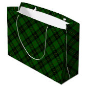Forbes tartan green black plaid groot cadeauzakje (Achterkant Gekanteld)