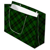 Forbes tartan green black plaid groot cadeauzakje (Voorkant Gekanteld)