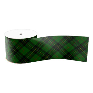 Forbes tartan green black plaid grosgrain lint