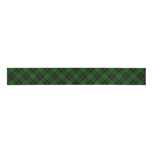Forbes tartan green black plaid grosgrain lint (Voorkant)