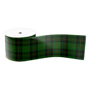 Forbes tartan green black plaid grosgrain lint