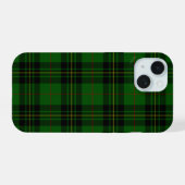 Forbes tartan green black plaid iPhone 15 case (Achterkant horizontaal)