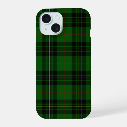 Forbes tartan green black plaid iPhone 15 case (Achterkant)