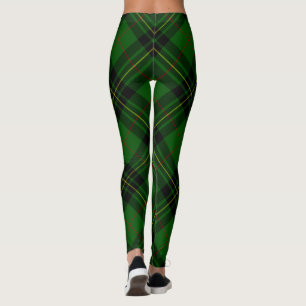 Forbes tartan green black plaid leggings