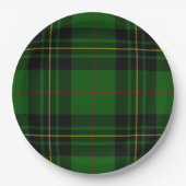 Forbes tartan green black plaid papieren bordje (Voorkant)