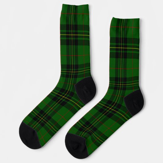 Forbes tartan green black plaid sokken (Links)