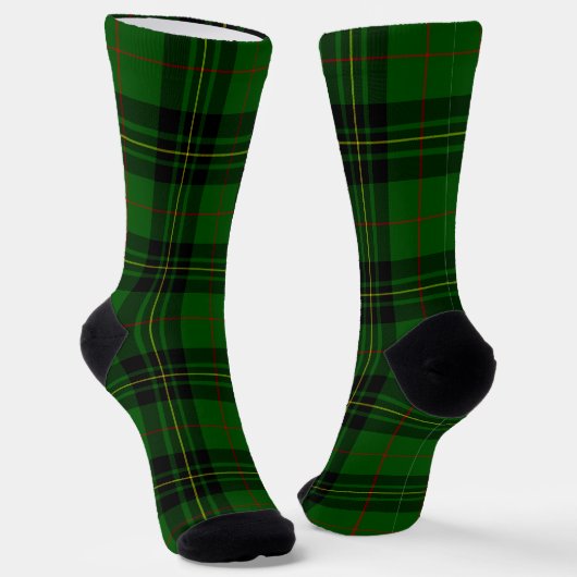 Forbes tartan green black plaid sokken (Gebogen)