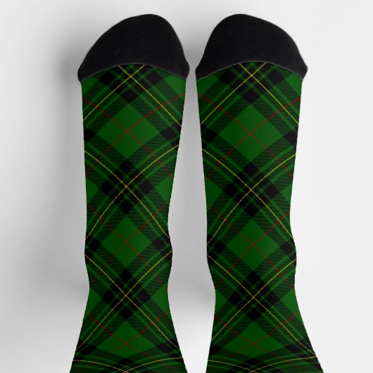 Forbes tartan green black plaid sokken (Top)