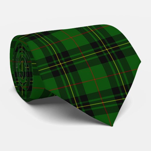 Forbes tartan green black plaid stropdas (Opgerold)