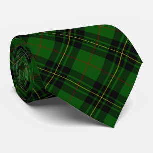 Forbes tartan green black plaid stropdas