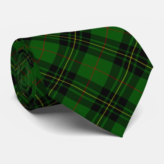 Forbes tartan green black plaid stropdas (Opgerold)