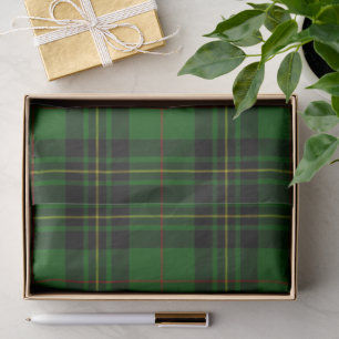 Forbes tartan green black plaid tissuepapier