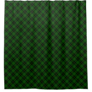 Forbes tartan groen zwart geruit douchegordijn