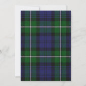 Forbes Tartan Plaid Huwelijksuitnodiging Kaart (Achterkant)