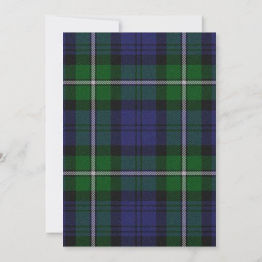 Forbes Tartan Plaid Huwelijksuitnodiging Kaart (Achterkant)
