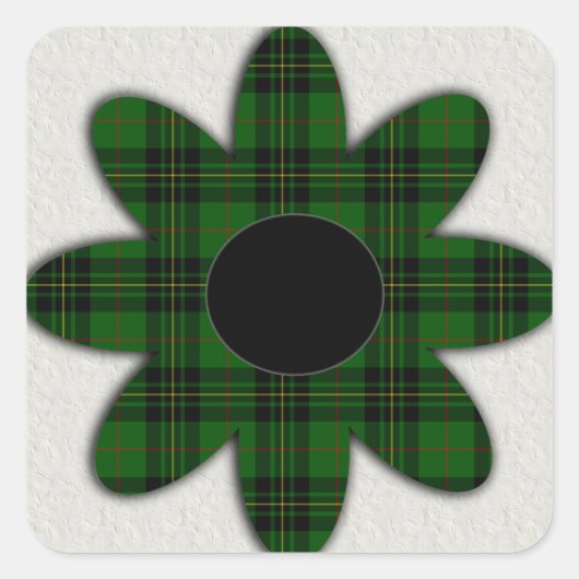Forbes Tartan Pset Daisy Vierkante Sticker (Voorkant)