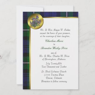 Forbes Tartan Pset Wedding Invitation Kaart